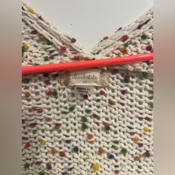 NWT Altar’d state knit sweater, xs, cream & rainbow polka dots 🌈 - Picture 2 of 6